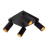 Lucide CLUBS - Ceiling spotlight - 4xGU10 - Black