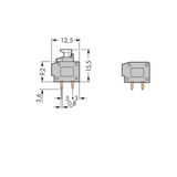 Stackable 2-conductor PCB terminal block 0.75 mm² Pin spacing 10/10.16