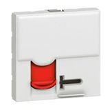 RJ45 socket Arteor - category 6A STP + controlled access - 2 modules - white with red shutter