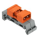 Double pin header DIN-35 rail mounting 2-pole orange