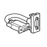 Female HD15 socket + cord programme Mosaic preconnected 1 module aluminium