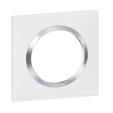 Dooxie square plate 1 post white finish with chrome effect ring