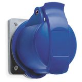 Panel mounted sockets, 2P+E, 6 hour, Blue, IP44, 32A, 200 ... 250V, UL/CSA approved and CE compliant