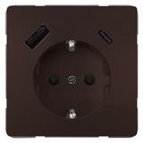 DELTA style chocolate USB-SCHUKO socket .... 5UB1870-1CH01