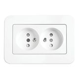 Linnera-Rollina Two Gang UPS Socket CP White