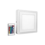 LED COLOR + WHITE Square 200mm 17W + RC