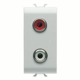 AUDIO AND VIDEO SOCKET -  DOUBLE RCA - 1 MODULE - SATIN WHITE - CHORUSMART