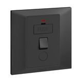 Fused Connection Unit - 13A Switched + Neon + Cord Outlet Black Legrand-Belanko S