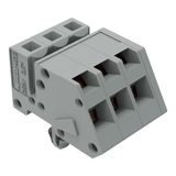 1-conductor female connector, angled CAGE CLAMP® 2.5 mm² gray