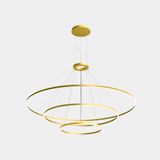 Pendant Circular Downward 3 Rings (ø3000 ø2000 ø1200) LED 326.4W 15067lm 3000K Gold