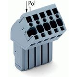 1-conductor female connector, angled CAGE CLAMP® 4 mm² gray