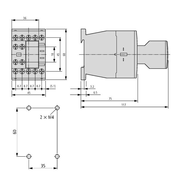 Auxiliary Contactor, 2 NO + 2 NC, coil 24VDC image 2