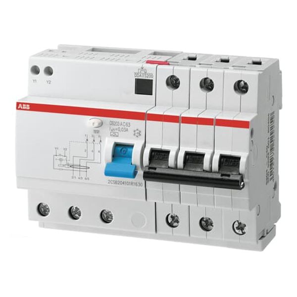 DS203 A-C63/0.03 Residual Current Circuit Breaker with Overcurrent Protection image 1