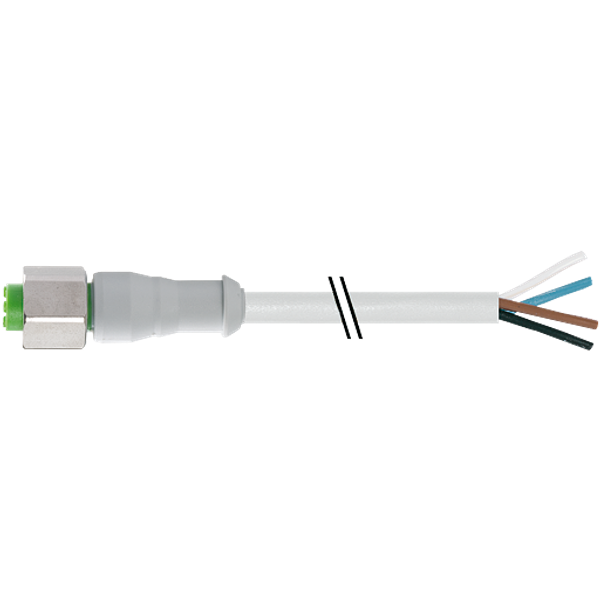 M12 female 0° B-cod. with cable F&B PVC 5x0.34 gy UL/CSA 5m image 1