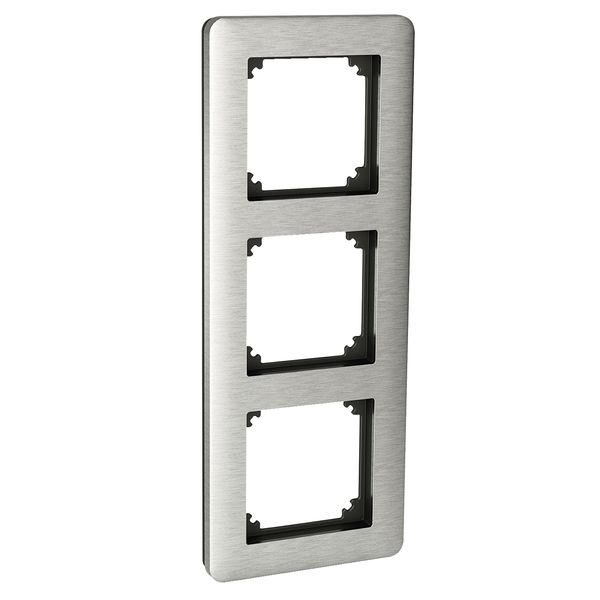 Exxact Solid 3-gang frame brushed steel image 3