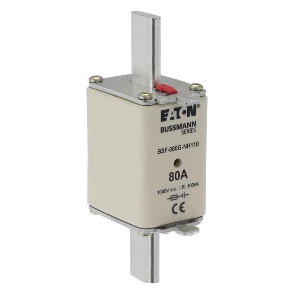 Fuse-link, high speed, 80 A, DC 1000 V, NH1, 40 x 53 x 135 mm, gBat, IEC, blade connection image 19