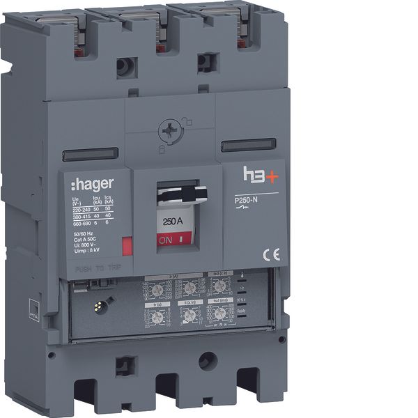 Moulded Case Circuit Breaker h3+ P250 LSI 3P3D 250A 40kA FTC image 1