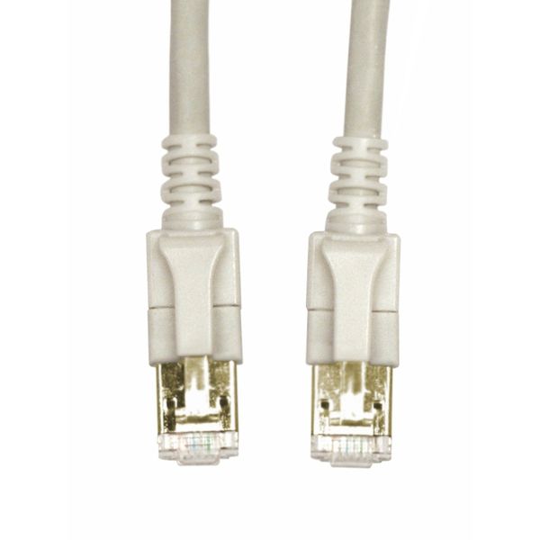 LED Patchcord RJ45 shielded, Cat.6a 10GB, LS0H, grey, 0.5m image 1