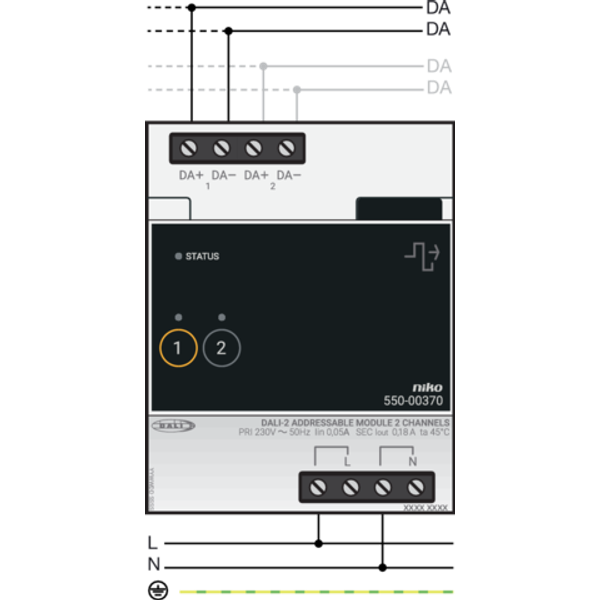 DALI-2 addressable module, 2 channels image 3