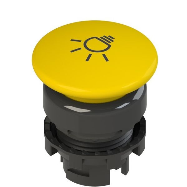 Illuminated yellow mushroom button with marking E2 1PL2F541L16 image 1