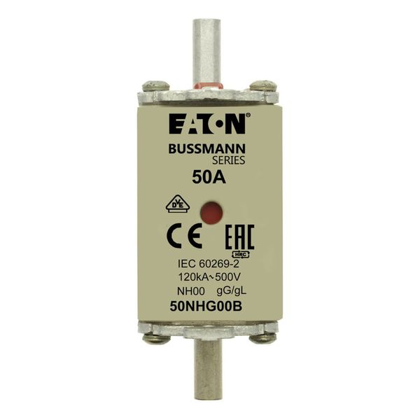 Fuse-link, low voltage, 50 A, AC 500 V, NH00, gL/gG, IEC, dual indicator image 15