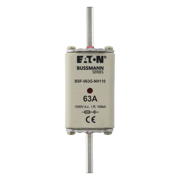 Fuse-link, high speed, 63 A, DC 1000 V, NH1, 40 x 53 x 135 mm, gBat, IEC, blade connection image 7