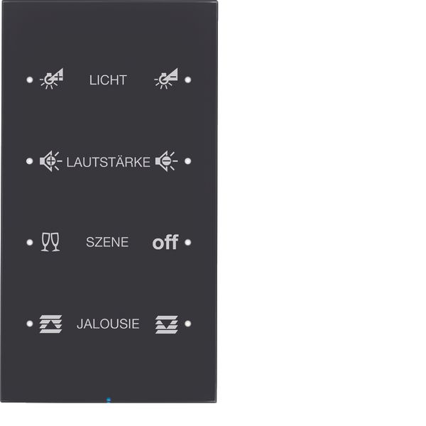 Touch sensor, 4-gang comf, intg bus coupling unit, KNX - R.3, glass bl image 1