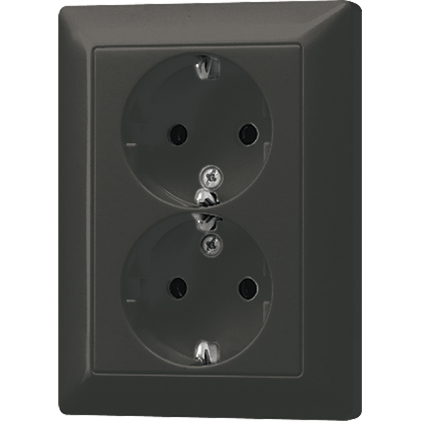 Socket outlet 2-gang, 16 A / 250 V, ant image 2