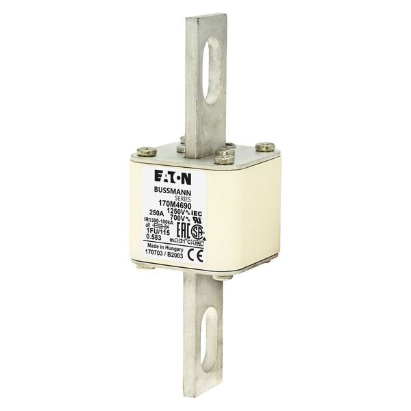 Fuse-link, high speed, 250 A, AC 1250 V, size 1, 53 x 69 x 160 mm, aR, IEC, UL image 5