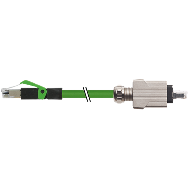 RJ45 PushPull male 0°/ RJ45 0° PUR 1x4xAWG22 shielded gn+dragch 3m image 1