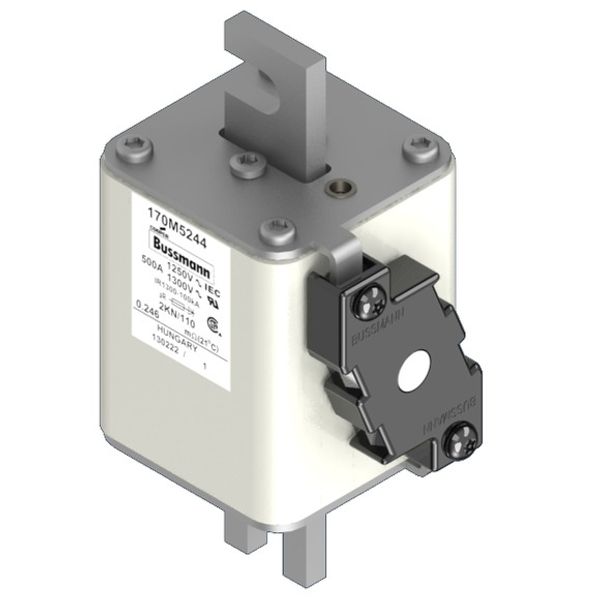 Fuse-link, high speed, 500 A, AC 1250 V, size 2, 61 x 77 x 138 mm, aR, DIN, IEC, single indicator image 3