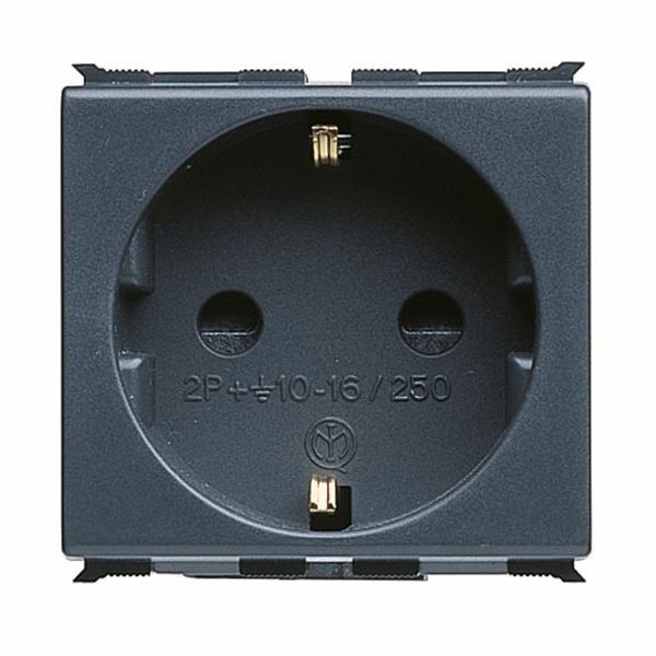 GERMAN STANDARD SOCKET-OUTLET 250V ac - 2P+E 16A - 2 MODULES - PLAYBUS image 2