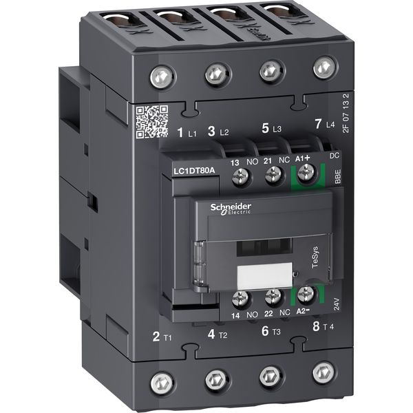 CONTACTOR 4P 80A NO+NC 24-60V ACDC LV image 1