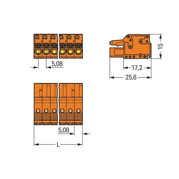 2231-320/102-000 1-conductor female connector; push-button; Push-in CAGE CLAMP® image 2