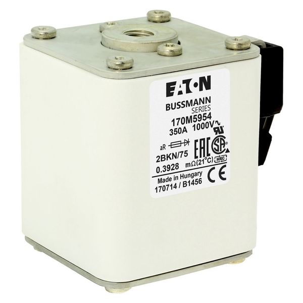 Fuse-link, high speed, 350 A, AC 1000 V, size 2, 59 x 77 x 75 mm, aR, IEC, UL, single indicator image 23