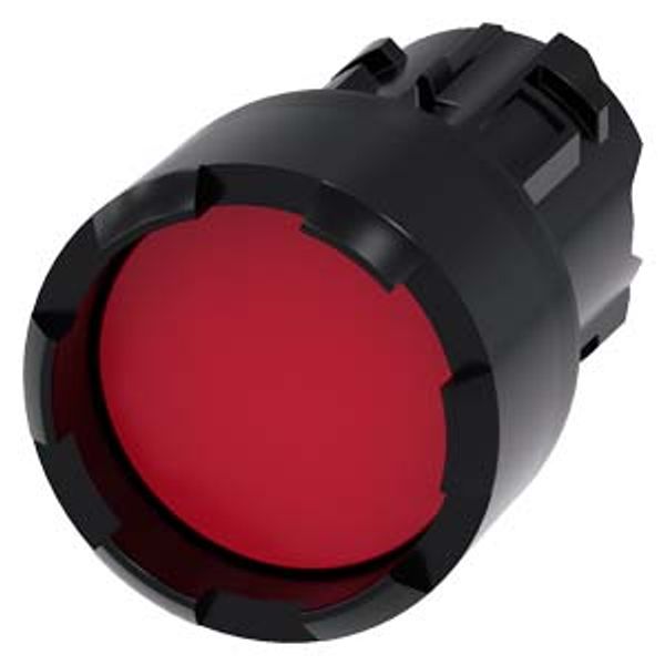 Pushbutton, 22 mm, round, plastic, red, Front ring, raised, castellated 3SU1000-0DB20-0AA0-Z Y15 image 1