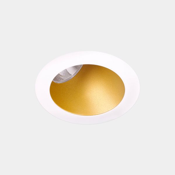 Downlight Play Deco Asymmetrical Round Fixed 11.9W LED neutral-white 4000K CRI 90 33.3º PHASE CUT White/Gold IP54 1091lm image 1