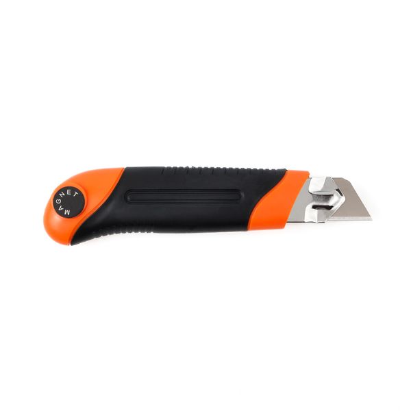 Reinforced utility knife with a ruberized handle, a screw lock, a magnet and a segmented blade 25 mm image 2