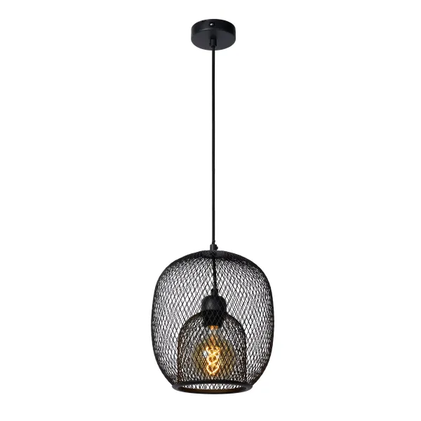 Lucide JERREL - Pendant light - Ø 25 cm - 1xE27 - Black image 1