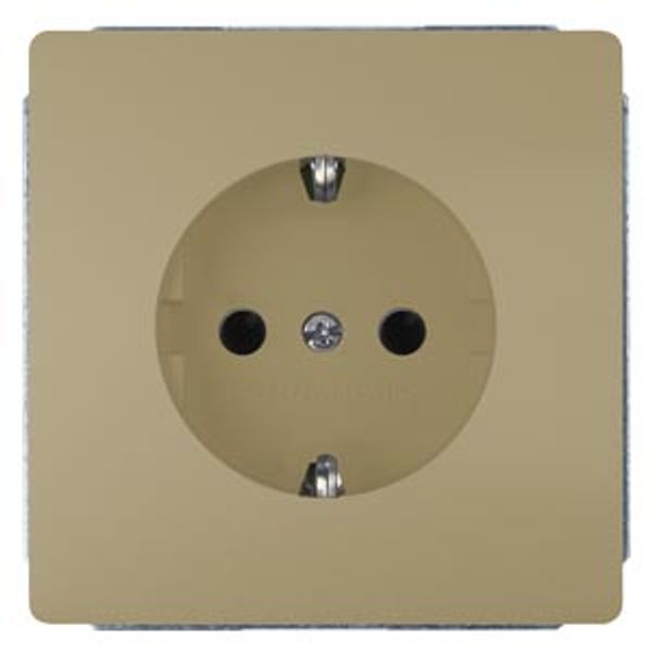 DELTA style SCHUKO socket outlet with increased touch protection, gold image 2