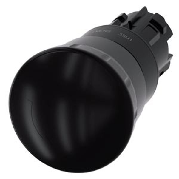 Mushroom pushbutton, 22 mm, round, plastic, black, 40 mm, positive 3SU1000-1HB10-0AA0-Z Y15 image 1