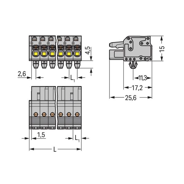 2231-121/008-000 1-conductor female connector; push-button; Push-in CAGE CLAMP® image 3