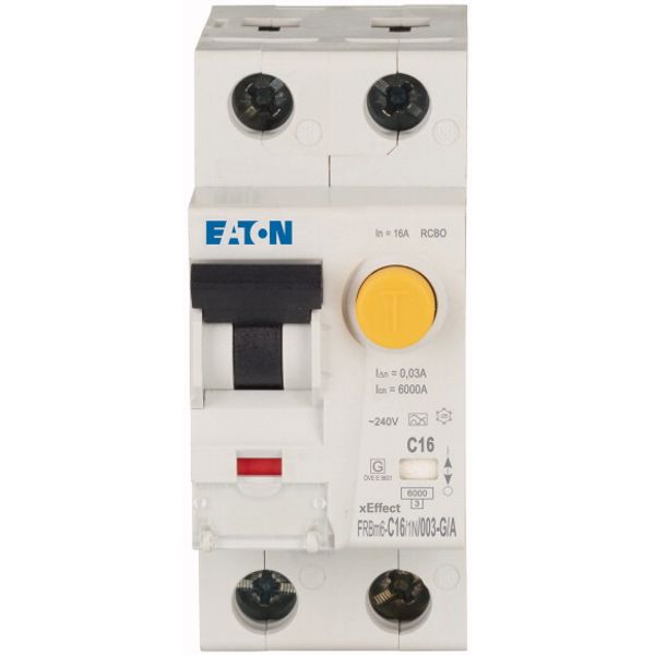 RCD/MCB combination, 16 A, 30 mA, MCB trip characteristic: C, 1p+N, RCD trip characteristic: G/A image 1