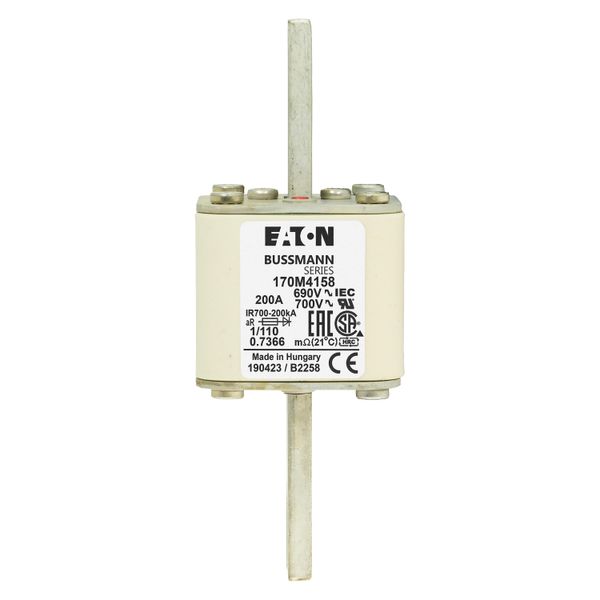 Fuse-link, high speed, 200 A, AC 690 V, DIN 1, 53 x 66 x 138 mm, aR, DIN, IEC, single indicator image 14