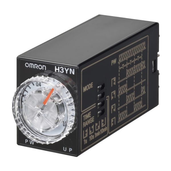 Timer, plug-in, 14-pin, multifunction, 0.1m-10h, 4PDT, 3 A, 48 VDC Sup H3YN1129E image 1