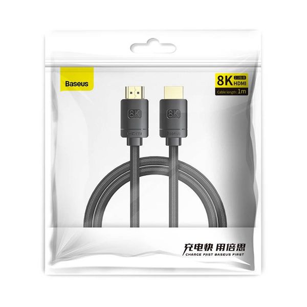 Cable HDMI-HDMI 1.0m (HDMI 2.1) black 8K 60Hz, BASEUS image 2