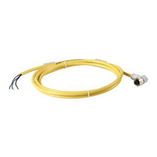 Connection cable, 4p, DC current, coupling m12 angled, open end, L=10m image 1