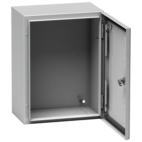 Spacial S3D plain door w/o mount.plate. H700xW500xD250.IP66 IK10 RAL7035. image 1