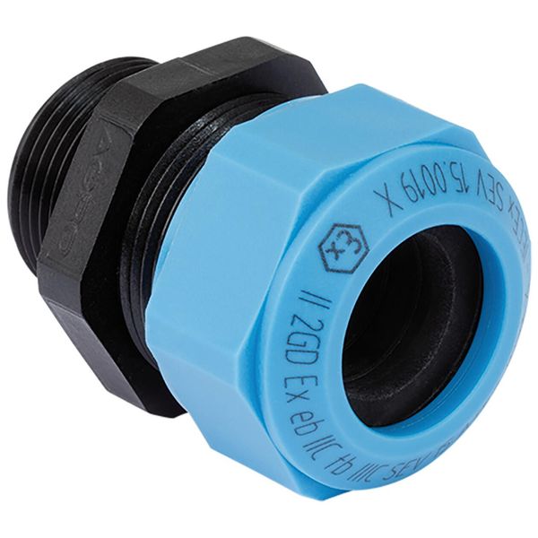 Cable gland Progress synthetic GFK Pg 9 Ex e II cable Ø 6.0-8.0mm blue image 1