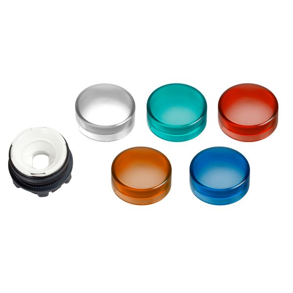 Head for pilot light, Harmony XB5, Ø22 mm with 5 colour plain lenses integral led image 1